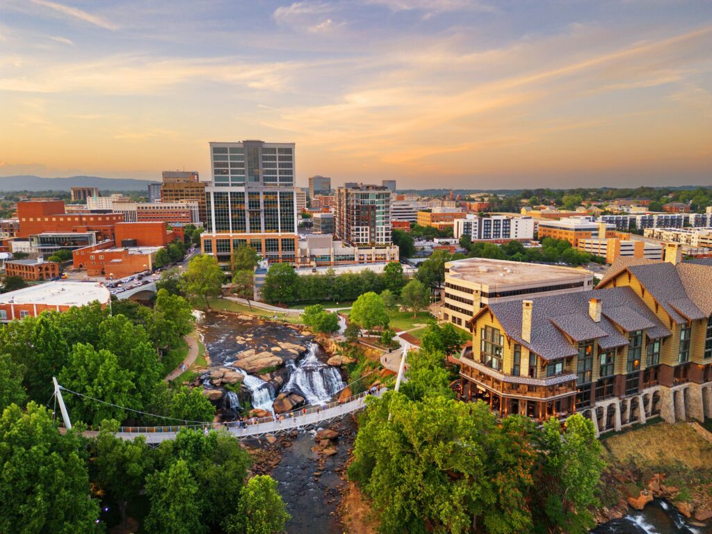 Greenville, South Carolina at Falls Park on Reedy Creek